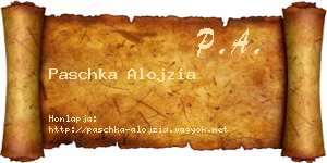 Paschka Alojzia névjegykártya